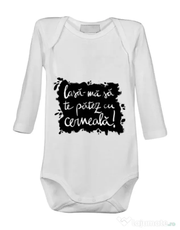 Baby body Te patez cu cerneala Alb
