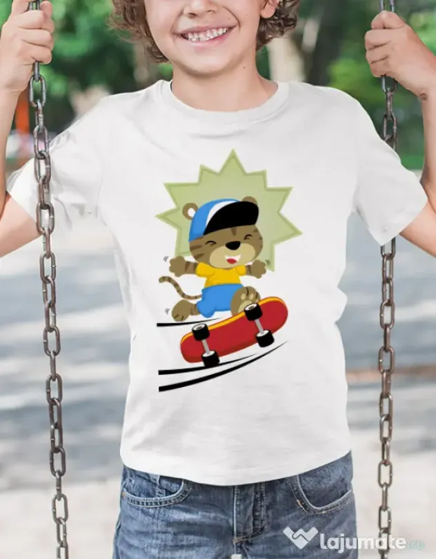 Tricou de colorat Cat on skate