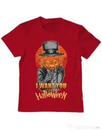 Tricou ADLER copil I want you to halloween Rosu