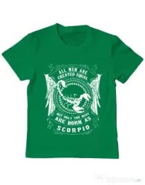 Tricou ADLER copil The best men are born as Scorpio Verde mediu