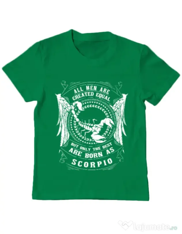 Tricou ADLER copil The best men are born as Scorpio Verde mediu