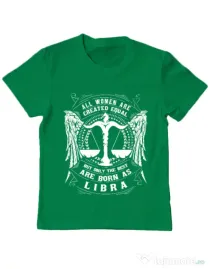 Tricou ADLER copil The best women are born as Libra Verde mediu