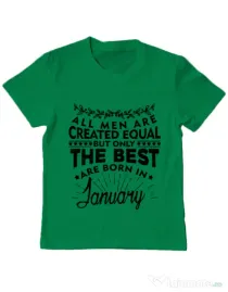 Tricou ADLER copil The best men are born in January Verde mediu