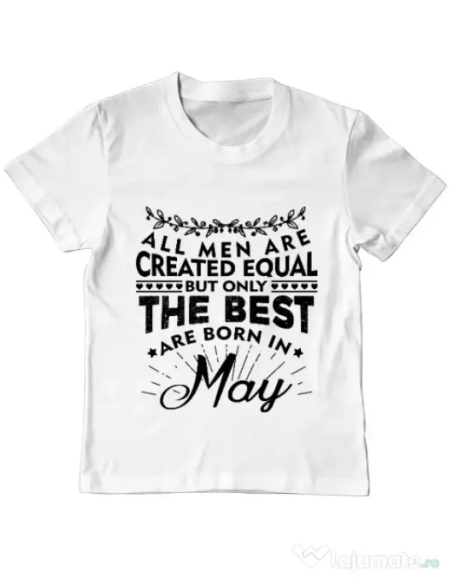 Tricou ADLER copil The best men are born in May Alb