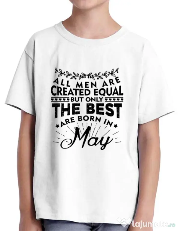 Tricou ADLER copil The best men are born in May Alb