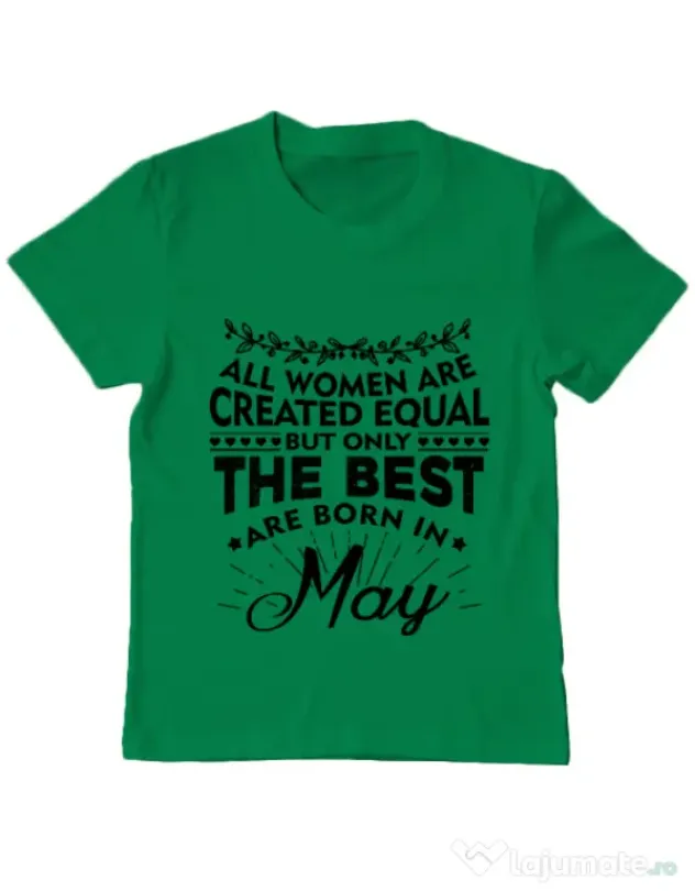 Tricou ADLER copil The best women are born in May Verde mediu
