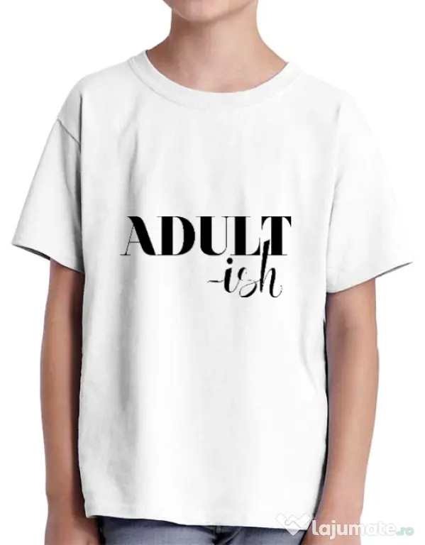 Tricou ADLER copil Adultish Alb