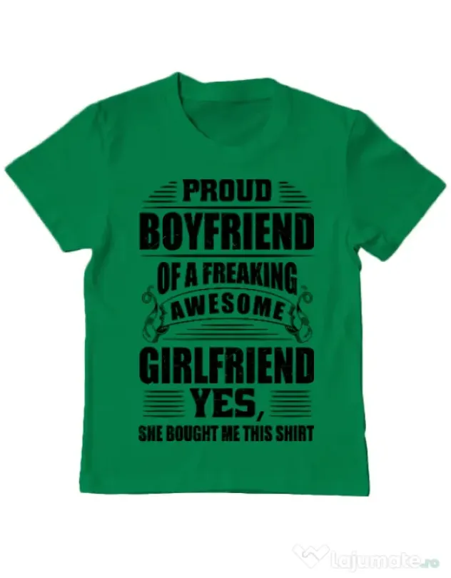 Tricou ADLER copil Proud boyfriend Verde mediu
