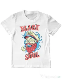 Tricou ADLER copil Black soul Alb