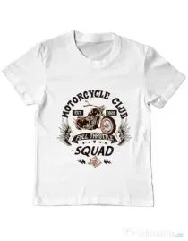 Tricou ADLER copil Motorcycle club Alb