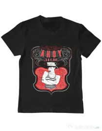 Tricou ADLER copil Ahoy sailor Negru