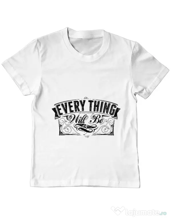 Tricou ADLER copil Everything will be ok Alb