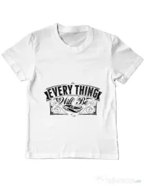 Tricou ADLER copil Everything will be ok Alb