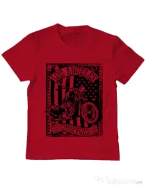 Tricou ADLER copil Flag and bike Rosu