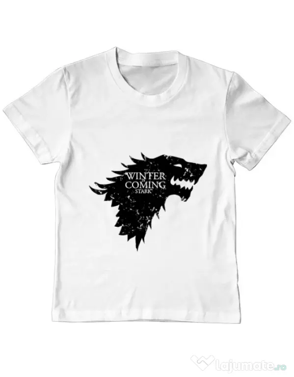 Tricou ADLER copil Winter is coming Stark Alb