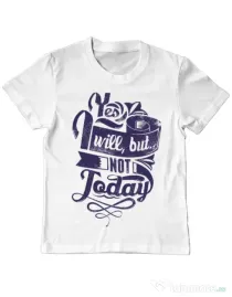 Tricou ADLER copil Not today Alb