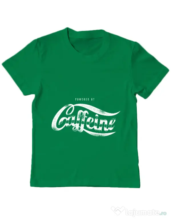 Tricou ADLER copil Powered by caffeine Verde mediu