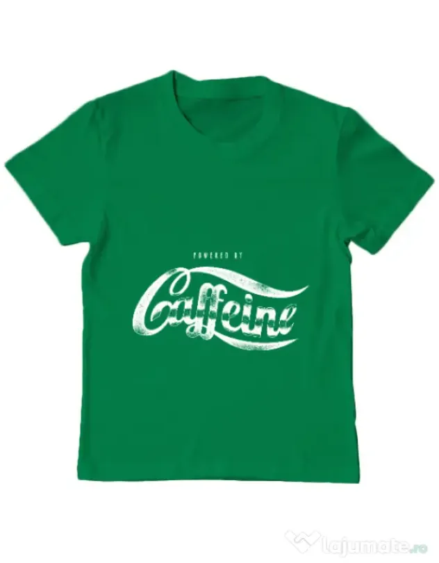 Tricou ADLER copil Powered by caffeine Verde mediu
