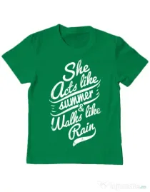Tricou ADLER copil She acts like summer Verde mediu