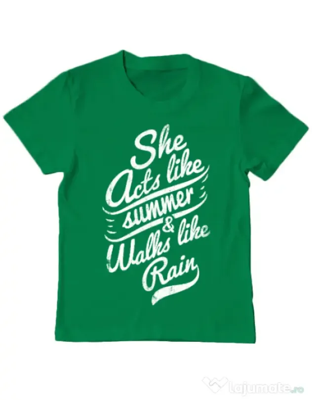 Tricou ADLER copil She acts like summer Verde mediu