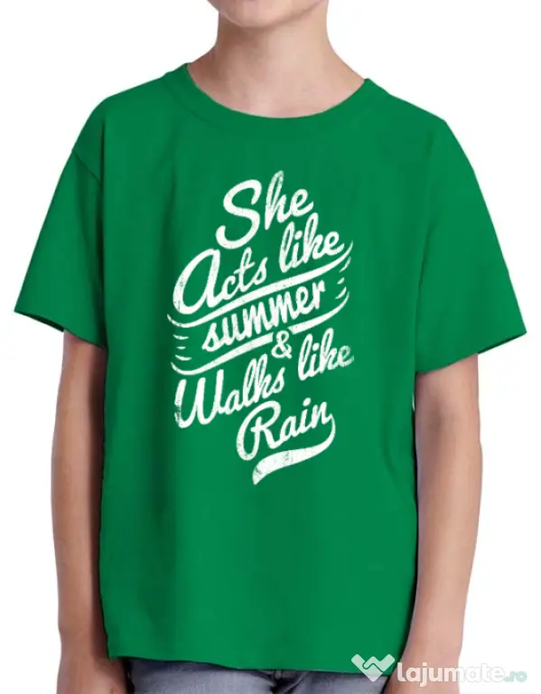 Tricou ADLER copil She acts like summer Verde mediu