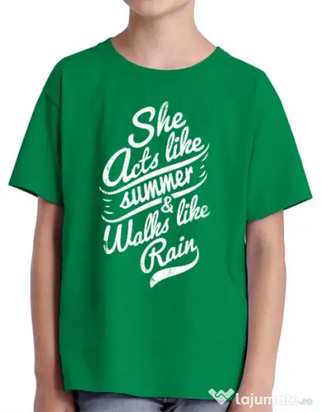 Tricou ADLER copil She acts like summer Verde mediu