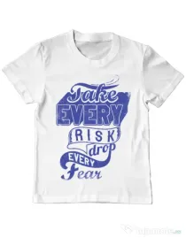 Tricou ADLER copil Take every risk Alb