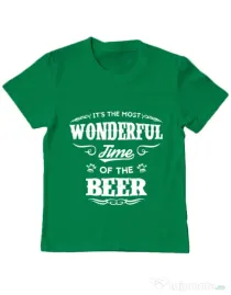 Tricou ADLER copil Wonderful time of the beer Verde mediu