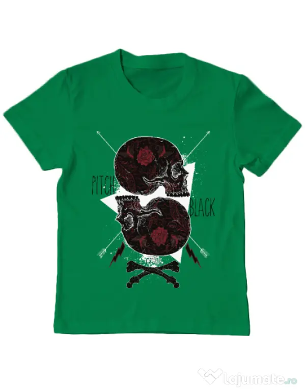 Tricou ADLER copil Pitch black Verde mediu