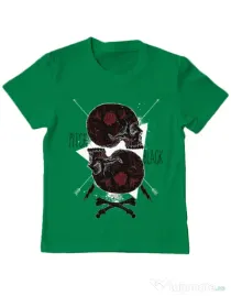 Tricou ADLER copil Pitch black Verde mediu