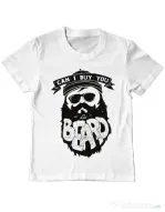 Tricou ADLER copil Can i buy you a beard Alb