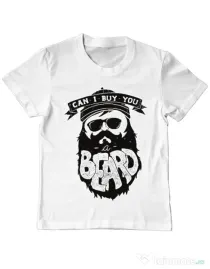 Tricou ADLER copil Can i buy you a beard Alb