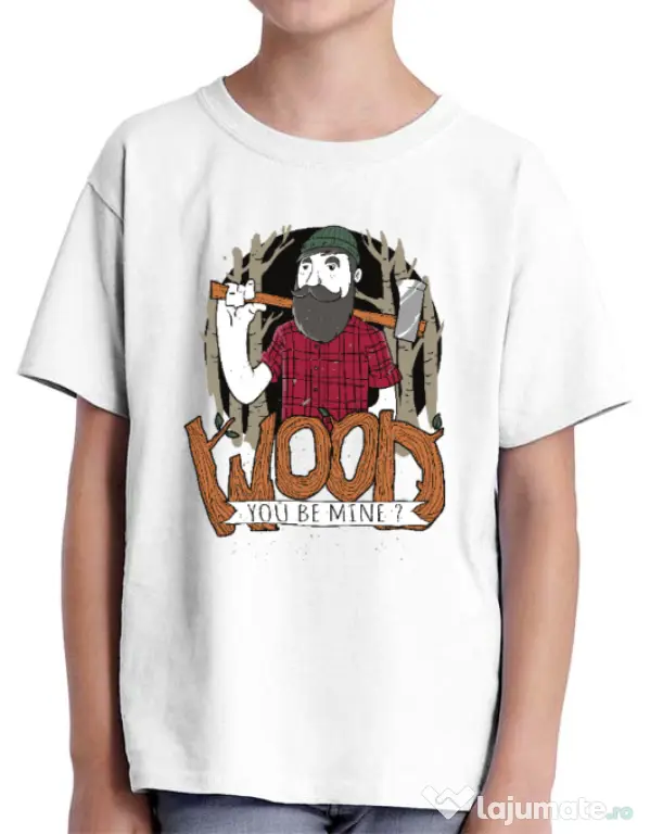 Tricou ADLER copil Wood you be mine Alb