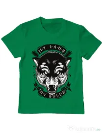 Tricou ADLER copil My Land My Rules Verde mediu