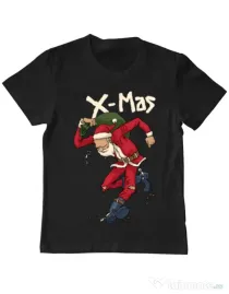 Tricou ADLER copil Santa Skank Kid Negru