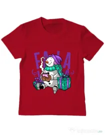 Tricou ADLER copil Christmas Carol Rosu