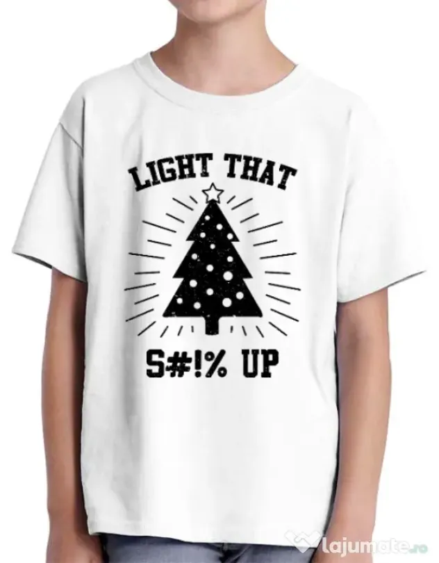 Tricou ADLER copil Light that up Alb