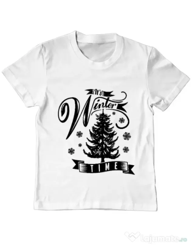 Tricou ADLER copil Winter time Alb