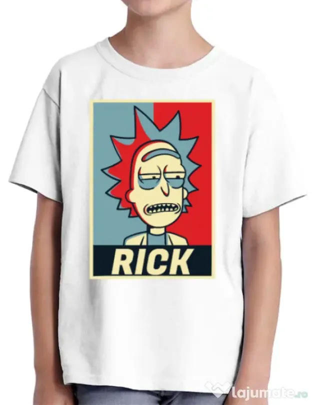 Tricou ADLER copil Rick Alb