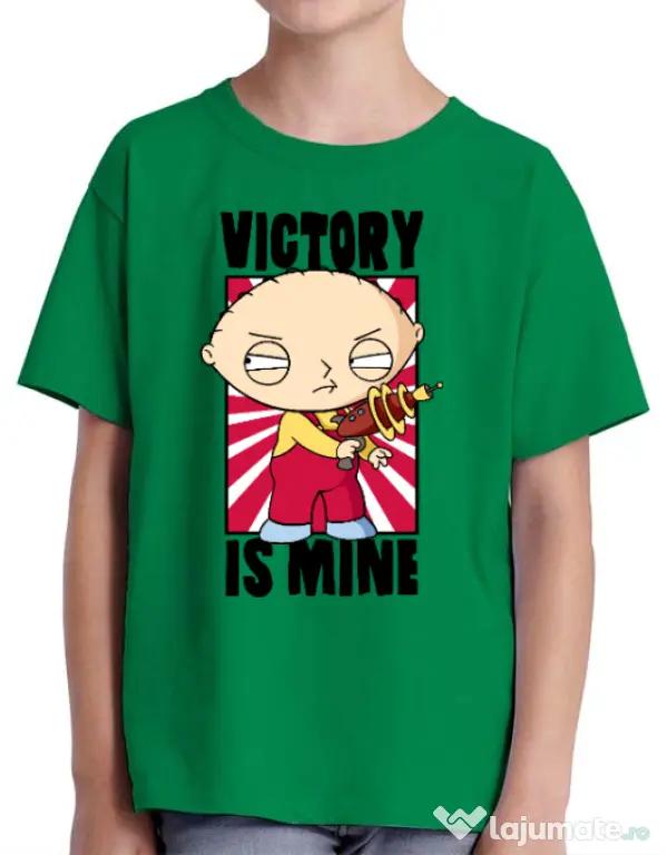 Tricou ADLER copil Victory is mine Verde mediu