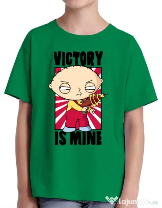 Tricou ADLER copil Victory is mine Verde mediu