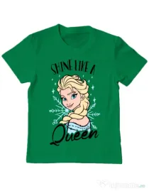 Tricou ADLER copil Shine like a queen Verde mediu