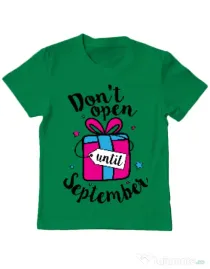 Tricou ADLER copil Dont open until September Verde mediu