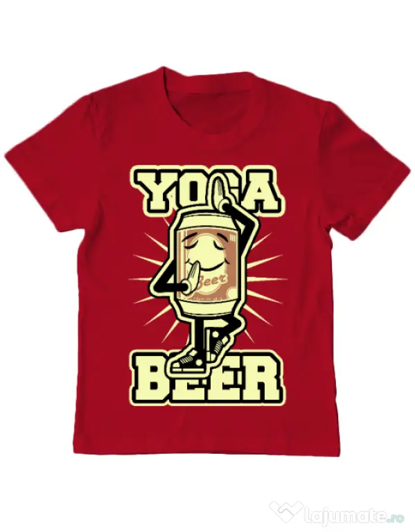 Tricou ADLER copil Yoga beer Rosu