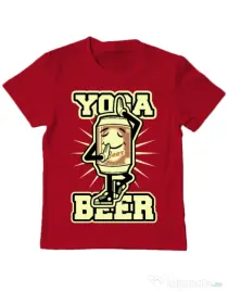 Tricou ADLER copil Yoga beer Rosu