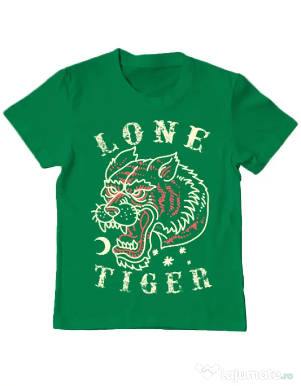 Tricou ADLER copil Lone tiger Verde mediu