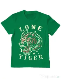Tricou ADLER copil Lone tiger Verde mediu