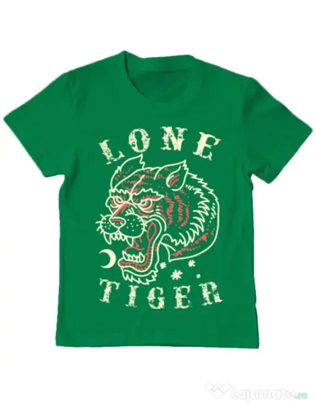 Tricou ADLER copil Lone tiger Verde mediu