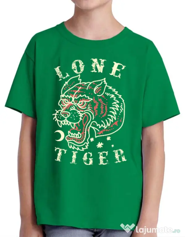 Tricou ADLER copil Lone tiger Verde mediu
