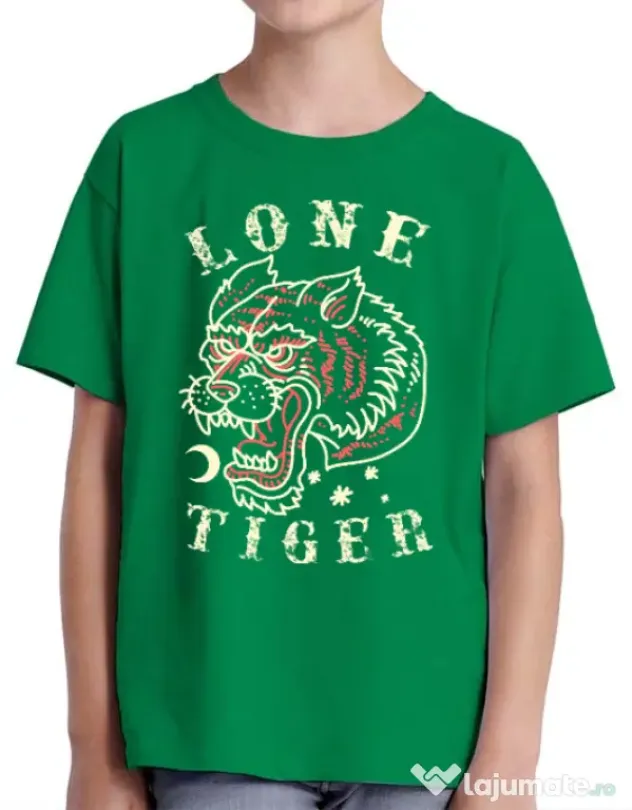 Tricou ADLER copil Lone tiger Verde mediu